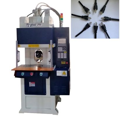 High Efficiency 55 Ton Vertical Injection Molding Machine For Power Cord With Blue Color